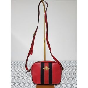 Gucci Web Bee Crossbody Bag Red/Black